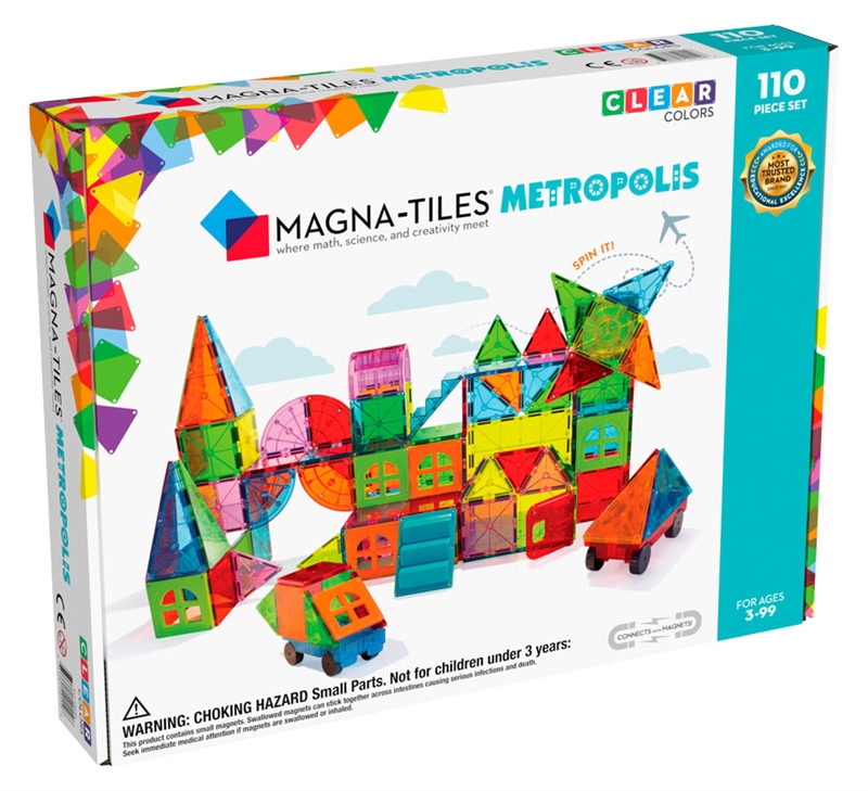 Magna-Tiles Byggemagneter Metropolis, Clear Colors - 110 dele